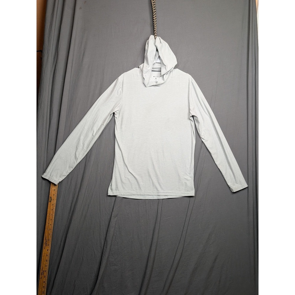 EQIP Long Sleeve Hooded White T‎ Shirt Size Small